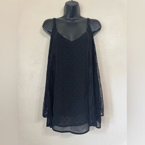 torrid Black Sheer Lace-Trim Chiffon Camisole 0531
